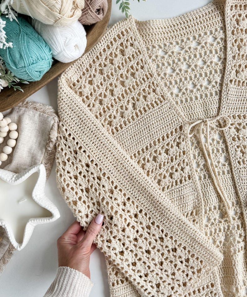 CROCHET PATTERN & VIDEO/ Caribbean Breeze Cardigan Pattern, Lace Cardigan,Sizes Xs-5X, Women's Sweater, Gifting, 2 lengths, Summer Cardi