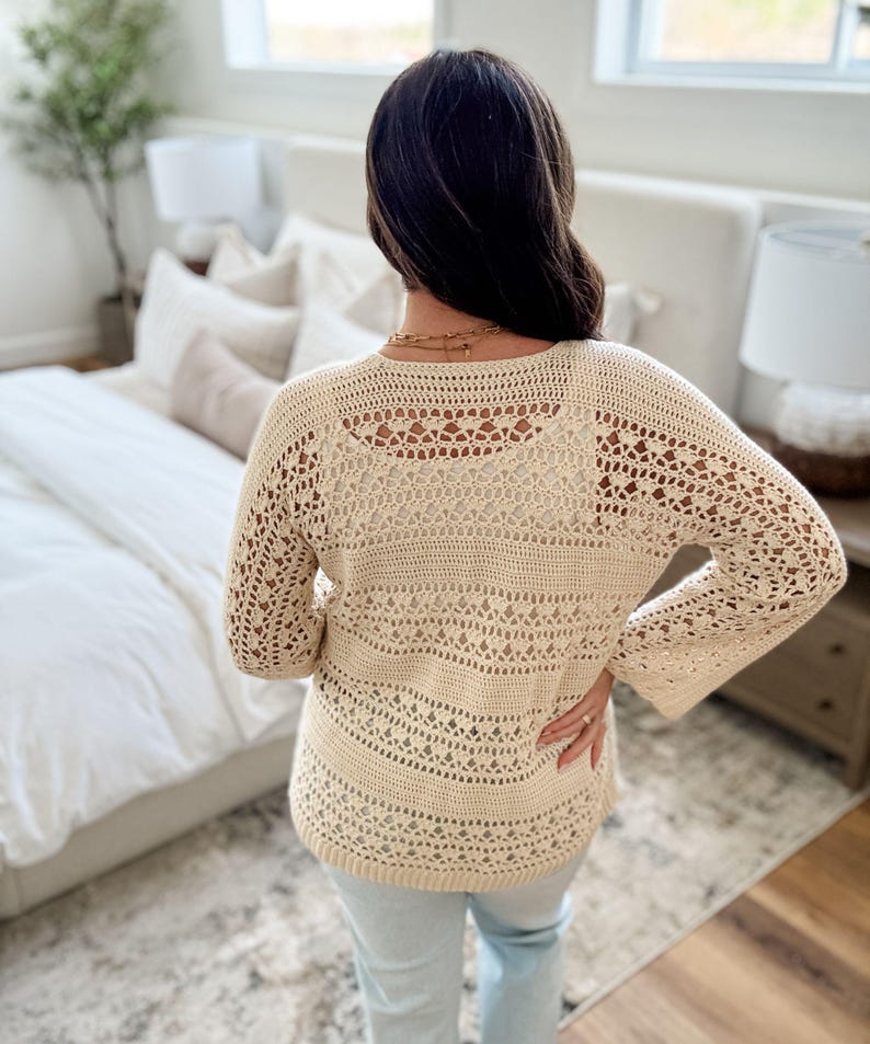 CROCHET PATTERN & VIDEO/ Caribbean Breeze Cardigan Pattern, Lace Cardigan,Sizes Xs-5X, Women's Sweater, Gifting, 2 lengths, Summer Cardi